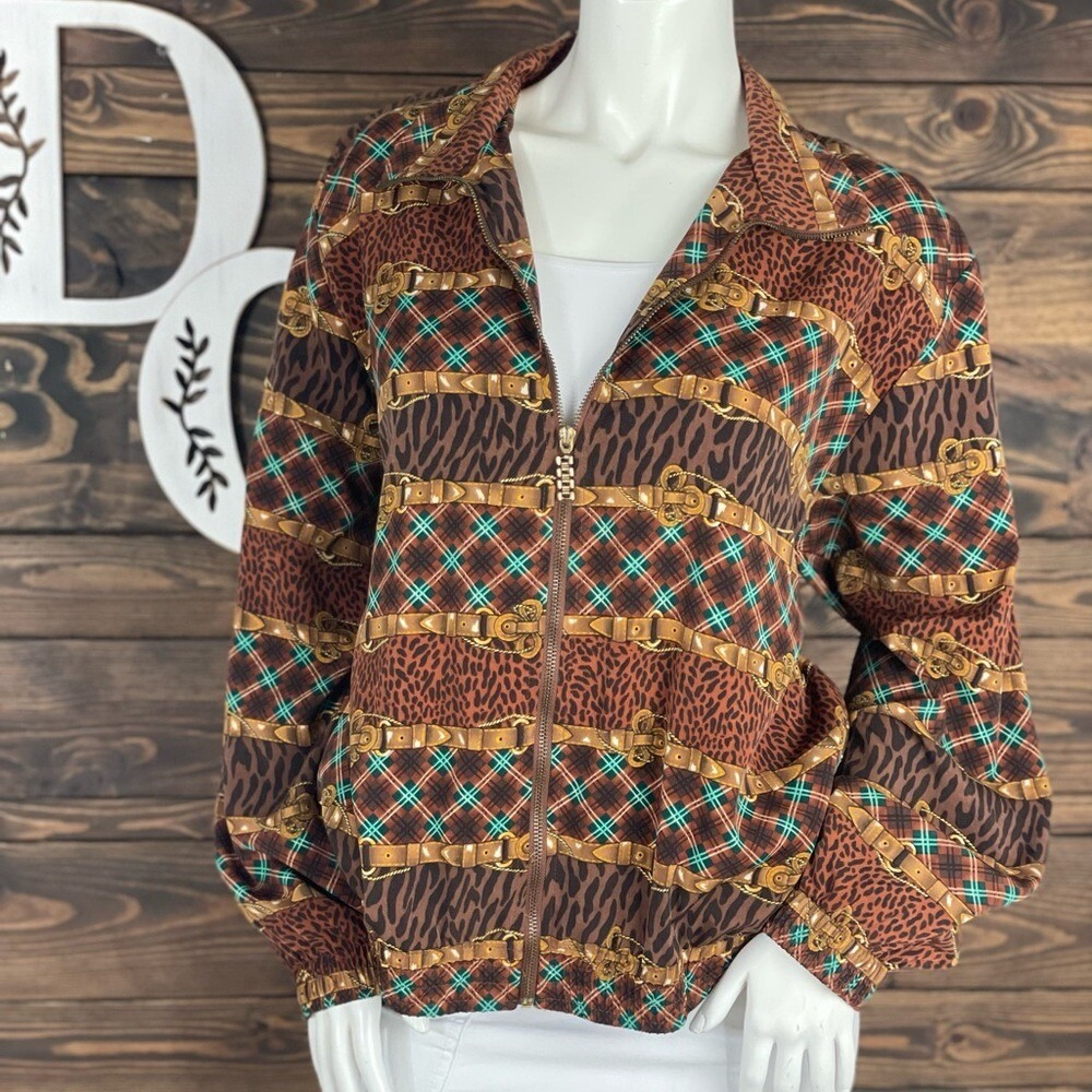 Teddi | Vintage 80's Western Bold Striped Animal Print Plaid Patterned Bomber